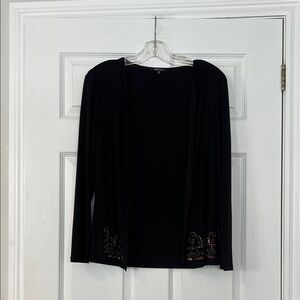 Onyx Nite Black Cardigan with Pink Accents